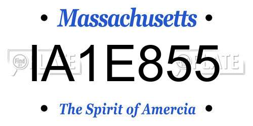 IA1E855 Massachusetts License Plate