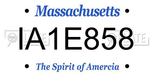 IA1E858 Massachusetts License Plate