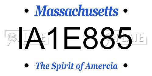 IA1E885 Massachusetts License Plate