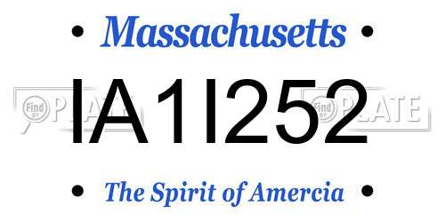 IA1I252 Massachusetts License Plate