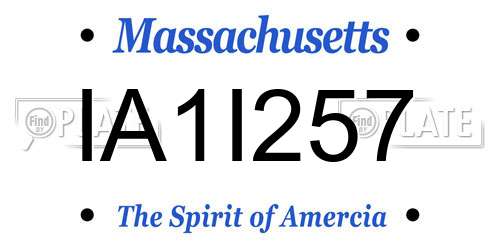 IA1I257 Massachusetts License Plate