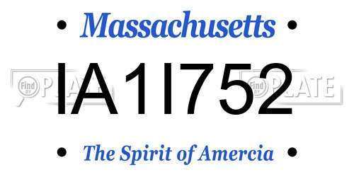 IA1I752 Massachusetts License Plate