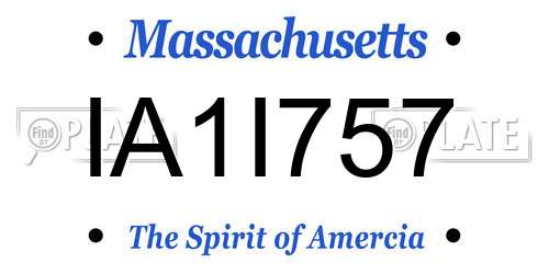 IA1I757 Massachusetts License Plate