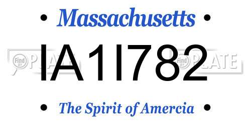 IA1I782 Massachusetts License Plate