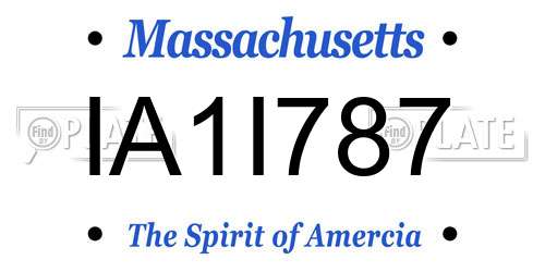 IA1I787 Massachusetts License Plate