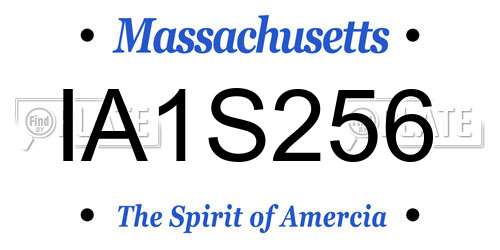 IA1S256 Massachusetts License Plate