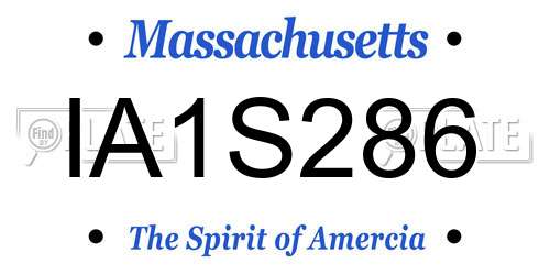 IA1S286 Massachusetts License Plate