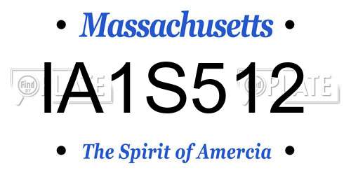 IA1S512 Massachusetts License Plate