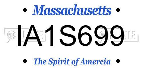 IA1S699 Massachusetts License Plate