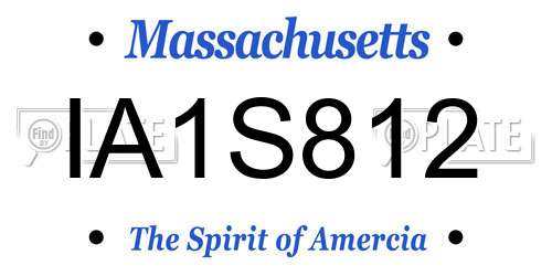 IA1S812 Massachusetts License Plate