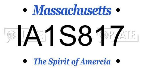 IA1S817 Massachusetts License Plate