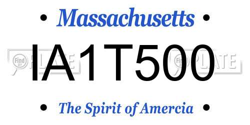 IA1T500 Massachusetts License Plate