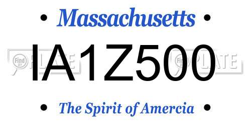 IA1Z500 Massachusetts License Plate