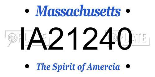 IA21240 Massachusetts License Plate