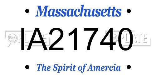 IA21740 Massachusetts License Plate