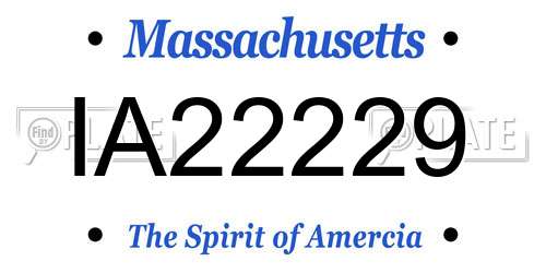 IA22229 Massachusetts License Plate