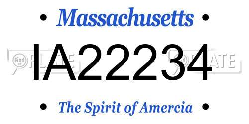 IA22234 Massachusetts License Plate