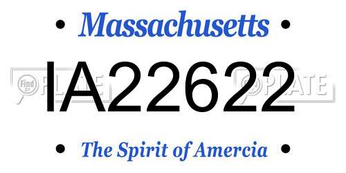 IA22622 Massachusetts License Plate