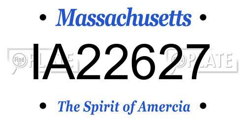 IA22627 Massachusetts License Plate