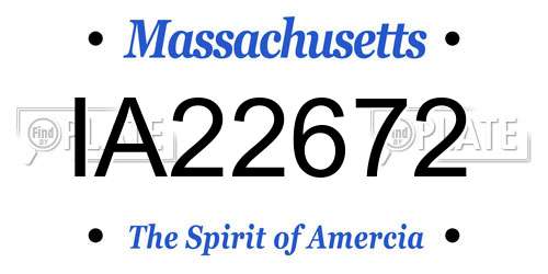 IA22672 Massachusetts License Plate