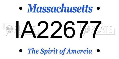 IA22677 Massachusetts License Plate