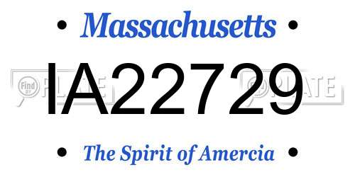 IA22729 Massachusetts License Plate