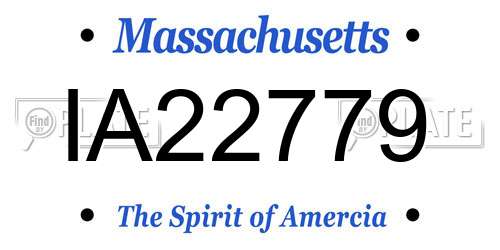 IA22779 Massachusetts License Plate