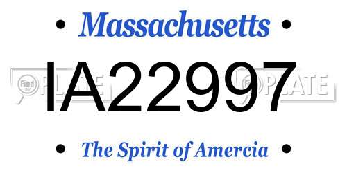 IA22997 Massachusetts License Plate