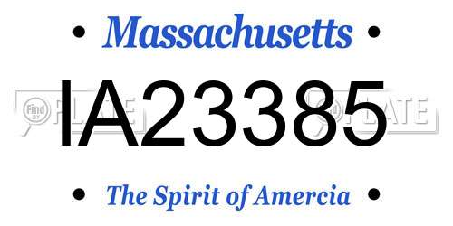 IA23385 Massachusetts License Plate