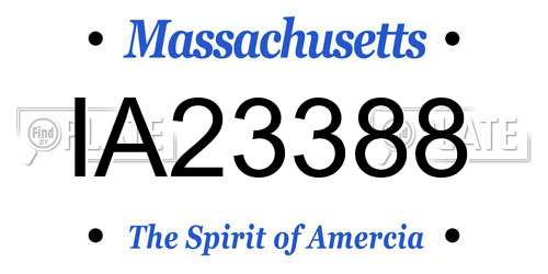 IA23388 Massachusetts License Plate