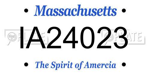 IA24023 Massachusetts License Plate