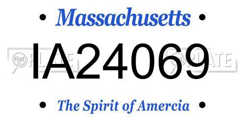 IA24069 Massachusetts License Plate