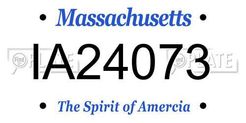 IA24073 Massachusetts License Plate