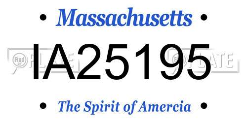 IA25195 Massachusetts License Plate