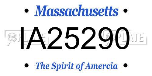 IA25290 Massachusetts License Plate