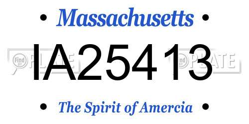 IA25413 Massachusetts License Plate