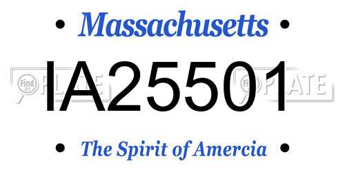 IA25501 Massachusetts License Plate
