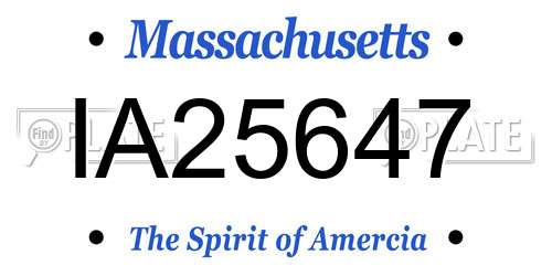IA25647 Massachusetts License Plate