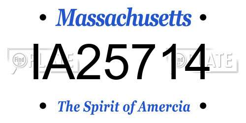 IA25714 Massachusetts License Plate