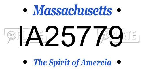 IA25779 Massachusetts License Plate