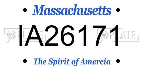 IA26171 Massachusetts License Plate