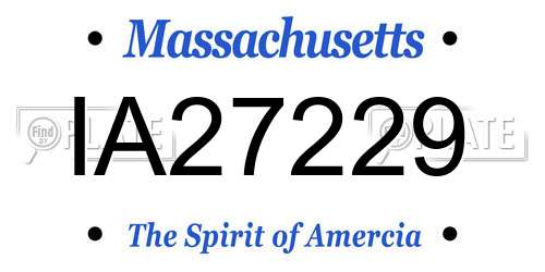 IA27229 Massachusetts License Plate