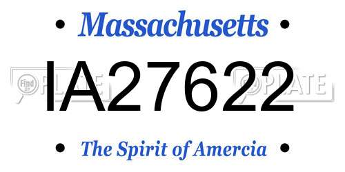 IA27622 Massachusetts License Plate
