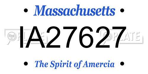 IA27627 Massachusetts License Plate