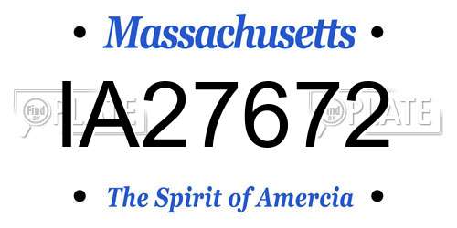 IA27672 Massachusetts License Plate