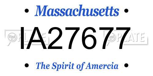 IA27677 Massachusetts License Plate