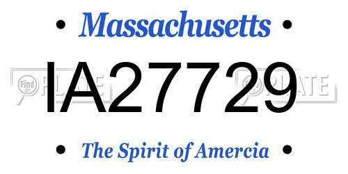 IA27729 Massachusetts License Plate