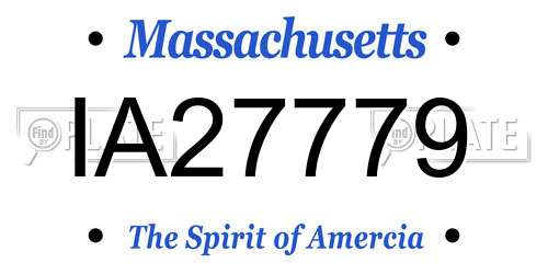IA27779 Massachusetts License Plate