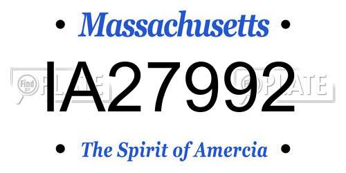 IA27992 Massachusetts License Plate