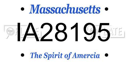 IA28195 Massachusetts License Plate